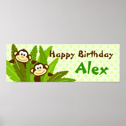 Monkey Party-banner Poster (Voorkant)