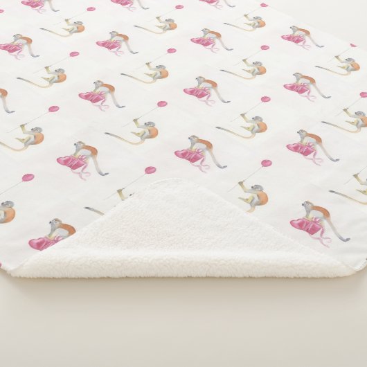 Monkey Party Birthday Cadeaupapier II Sherpa Deken (3/4)