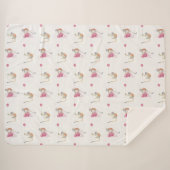 Monkey Party Birthday Cadeaupapier II Sherpa Deken (Voorkant (horizontaal))