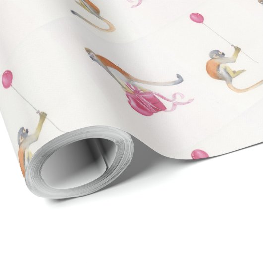 Monkey Party Birthday Gift Wrap 18m Cadeaupapier (Rol Hoek)
