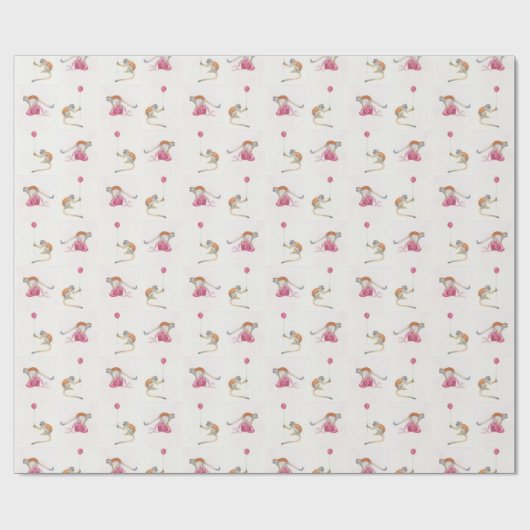 Monkey Party Birthday Gift Wrap 1,8m Cadeaupapier (Vlak)