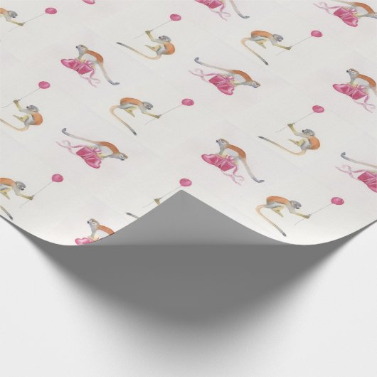 Monkey Party Birthday Gift Wrap Cadeaupapier (Hoek)