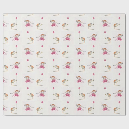 Monkey Party Birthday Gift Wrap Cadeaupapier (Vlak)
