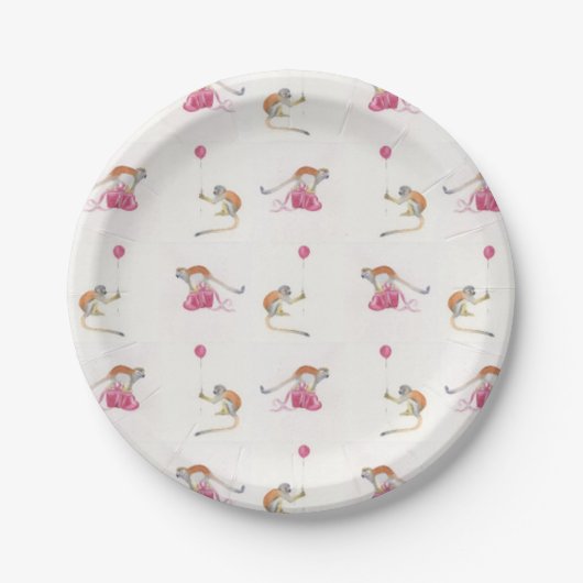Monkey Party Birthday Paper plates Papieren Bordje (Voorkant)