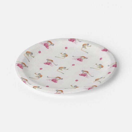 Monkey Party Birthday Paper plates Papieren Bordje (Gekanteld)
