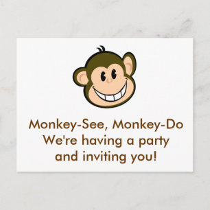 Monkey Party Uitnodiging Briefkaart