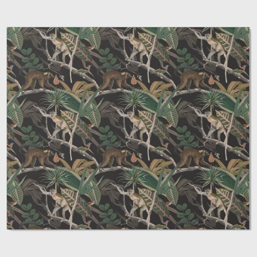 Monkey Pattern Cadeaupapier (Vlak)