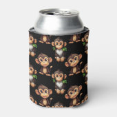 Monkey Pattern Design Black Blikjeskoeler (Blikje Voorkant)