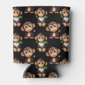 Monkey Pattern Design Black Blikjeskoeler (Voorkant)