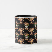 Monkey Pattern Design Black  Mok (Midden)