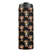 Monkey Pattern Design Black Thermosbeker (Voorkant)