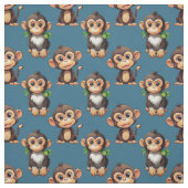 Monkey Pattern Design Blue  Stof (Swatch)