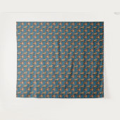 Monkey Pattern Design Blue  Wandkleed (Voorkant (horizontaal))