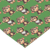 Monkey Pattern Design Green  Korte Tafelloper (Hoek)