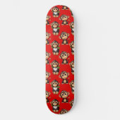 Monkey Pattern Design Red Persoonlijk Skateboard (Voorkant)