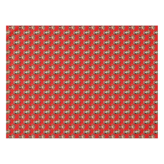 Monkey Pattern Design Red Tafelkleed (Voorkant (Horizontaal))