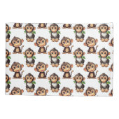 Monkey Pattern Design White  Kussensloop (Achterkant)