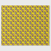 Monkey Pattern Design Yellow  Cadeaupapier (Vlak)