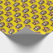 Monkey Pattern Design Yellow  Cadeaupapier (Hoek)