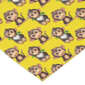 Monkey Pattern Design Yellow  Korte Tafelloper (Hoek)