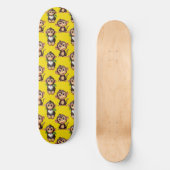 Monkey Pattern Design Yellow  Persoonlijk Skateboard (Voorkant)