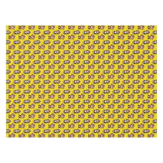 Monkey Pattern Design Yellow  Tafelkleed (Voorkant (Horizontaal))