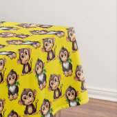 Monkey Pattern Design Yellow  Tafelkleed (Voorbeeld)