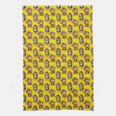 Monkey Pattern Design Yellow  Theedoek (Verticaal)
