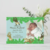 Monkey Photo geboorteaankondiging Aankondiging (Staand voorkant)