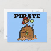Monkey Pirate met schatkistshirts en cadeaus Briefkaart (Voorkant / Achterkant)