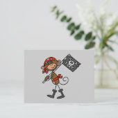 Monkey Pirate met vlagT-shirts en cadeaus Briefkaart (Staand voorkant)