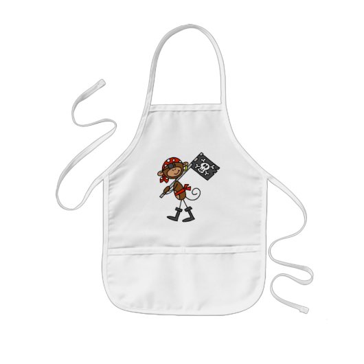 Monkey Pirate met vlagT-shirts en cadeaus Kinder Schort (Voorkant)