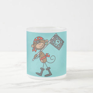 Monkey Pirate met vlagT-shirts en cadeaus Matglas Koffiemok