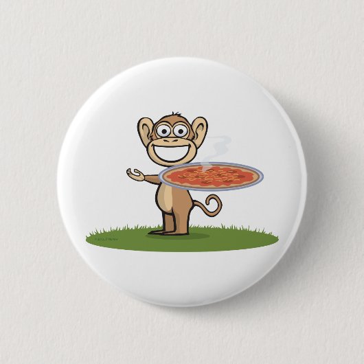 Monkey Pizza Ronde Button 5,7 Cm (Voorkant)