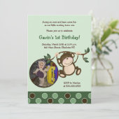 MONKEY PLAY *FOTO* Birthday-uitnodiging 5x7 Kaart (Staand voorkant)