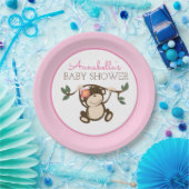 Monkey Play Girl Baby shower Bord (Feest)
