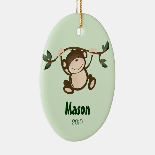 MONKEY PLAY Persoonlijke kerstversiering Keramisch Ornament (Rechts)