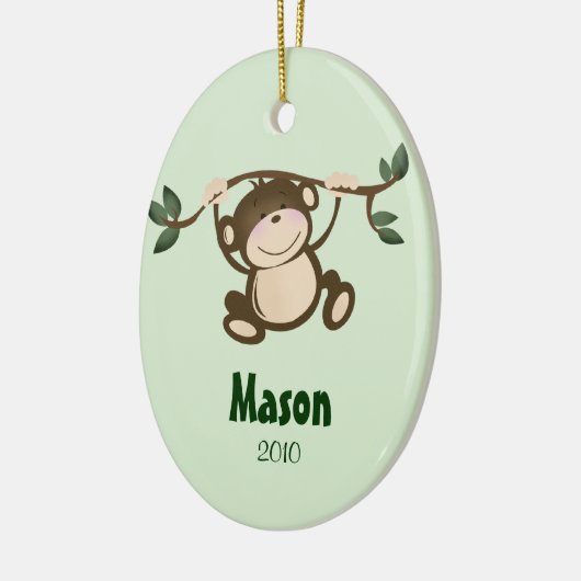 MONKEY PLAY Persoonlijke kerstversiering Keramisch Ornament (Links)