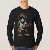 Monkey Playing Electric Guitar Animal Monkey Gui T-shirt (Voorkant)