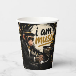 Monkey Playing Piano Music Poster – I Am Music Papieren Bekers