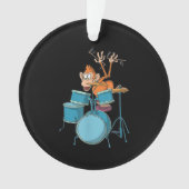 Monkey Plays Drums T-Shirt cadeaus Ornament (voorkant)