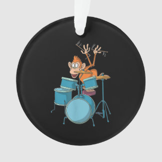 Monkey Plays Drums T-Shirt cadeaus Ornament
