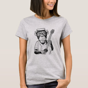 Monkey Plays Guitar Band Musician Funny Humor T-shirt
