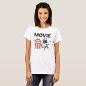 Monkey Popcorn Films Night Sweet Monkey Movies T-shirt (Voorkant volledig)