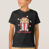 Monkey Popcorn Whats Poppin Funny Pun T-shirt (Voorkant)