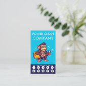 Monkey Power Clean Loyalty Punch Card (Staand voorkant)