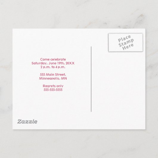 Monkey Princess 1st Birthday Uitnodiging Briefkaart (Achterkant)