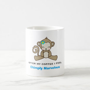 Monkey Pun Cute Kawaii Funny Koffiemok