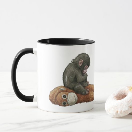 Monkey Punch, Baby Monkey Orangutan Hug  Mok (Met donut)