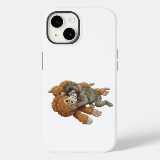 Monkey Punch Graphic, Baby Monkey Orangutan Hug  Case-Mate iPhone Case (Achterkant)